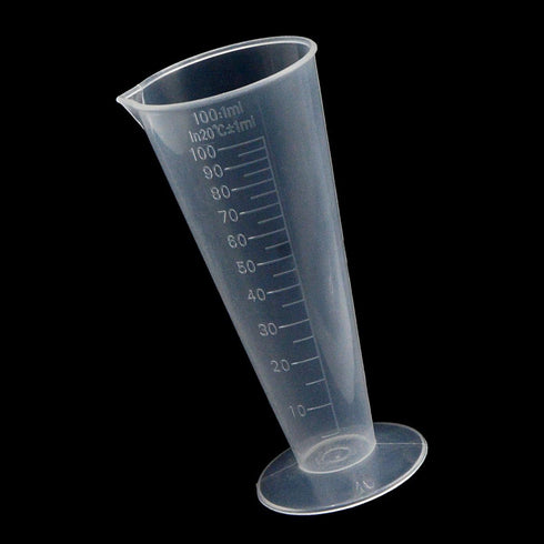 YXQ 2 Pcs 100mL Plastic Graduated Measuring Cup, Capacity Beaker, Cone Shape Round Base for Labs Kitchen Clear