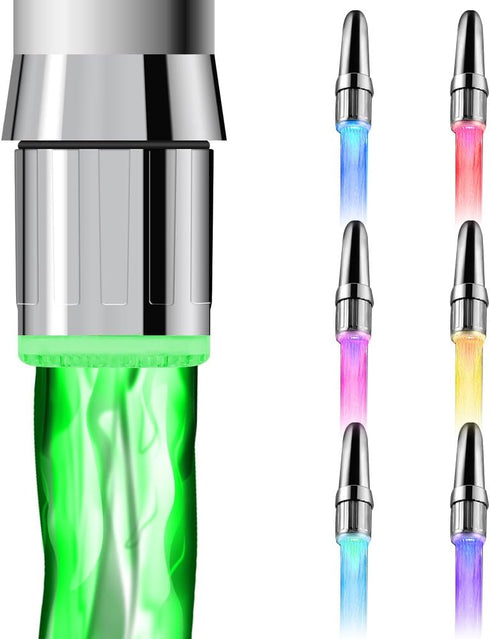 DLAND 2-Pack 7-Color Smart Faucet Light with LED Auto-ChangingWater Flow Activated Sensor Tap LightNon-Temperature