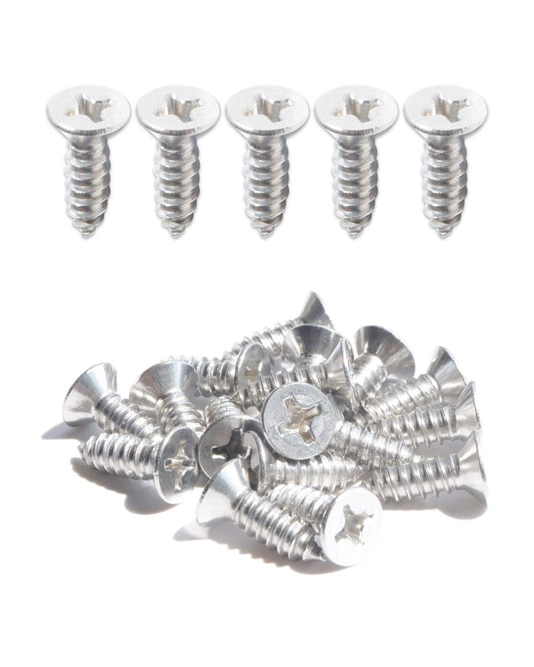50pcs #12 x 3/4" (19mm) Stainless Flat Head Phillips Wood Screws, 18-8 (304) Stainless Steel Countersunk Self Tapping