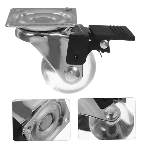 4pcs ULTECHNOVO Transparent Swivel Casters with Brake Wheels for Furniture Cabinets and Rolling Carts for Trade Shows