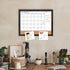 Monthly Calendar Dry Erase White Board & Cork Bulletin Board, 13" x 17" with Black Wood Frame