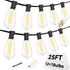 Hobbynors ST38 Outdoor String Lights 25FT with 12+1 LED Bulbs, E12 Socket, Waterproof