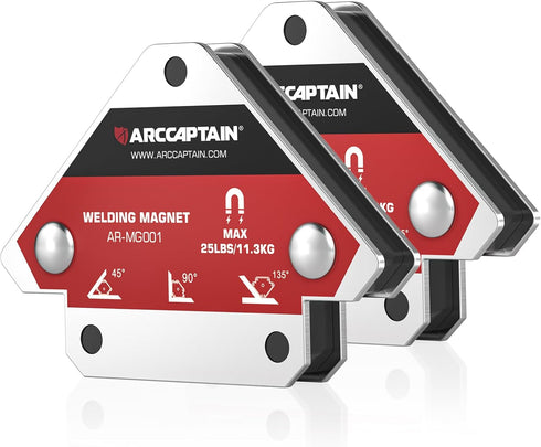 ARCCAPTAIN 2pcs Welding Magnets Set, 25LB Magnetic Holder, Welding Accessories with Holding Power