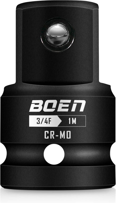 BOEN 3/4"F to 1"M Impact Socket Adapter, Cr-Mo Steel Socket Adapter Set for Impact Driver Conversions