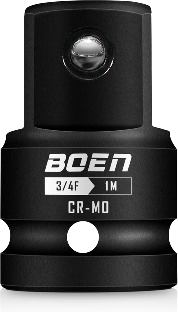 BOEN 3/4"F to 1"M Impact Socket Adapter, Cr-Mo Steel Socket Adapter Set for Impact Driver Conversions