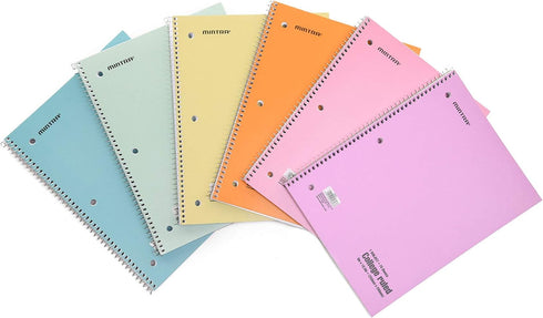 Spiral Notebooks - Pastel, College Ruled, 6 Pack, For School, Office, Business, Professional,70 Sheets by Mintra Office