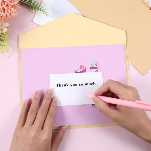 WJIAAA 3D Pop Up Thank You Cards, Thank You Card with Envelope flowers Birthday Card for Her On Her Birthday All