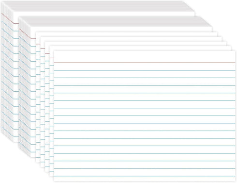 White Index Cards 5x7, Ruled Index Cards, Flash Cards for Studying, File