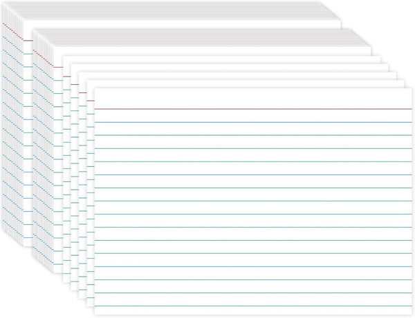 White Index Cards 5x7, Ruled Index Cards, Flash Cards for Studying, File