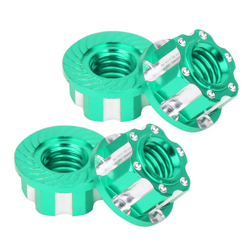 VGEBY 4pcs RC Hex Nuts, M4 Aluminum Alloy Wheel Hex Nuts for D3 D4 1/10 RC Car, Green