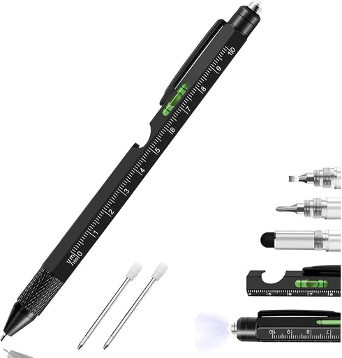 YouOKLight Multi Tool Pen Set, 9 in 1 Gift Tool Pen for Men with Ruler, Screwdriver, Bottle Opener, and Stylus