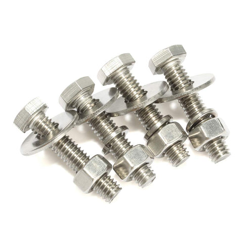 1/4-20 x 1/2" Hex Head Bolts with Hex Nuts & Washers, Fully Threaded Stainless Steel 18-8, 10 Sets
