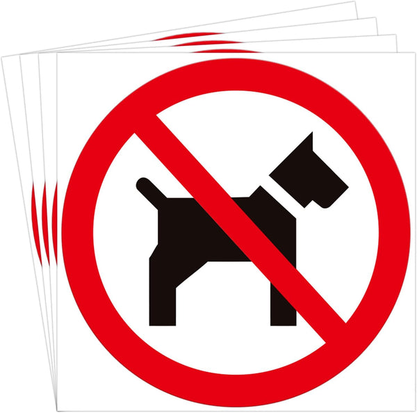 dealzEpic No Pets Inside/No Dogs Allowed Sign, Self Adhesive Vinyl Decal Sticker, Pack of 4 Pcs