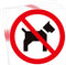 dealzEpic No Pets Inside/No Dogs Allowed Sign, Self Adhesive Vinyl Decal Sticker, Pack of 4 Pcs