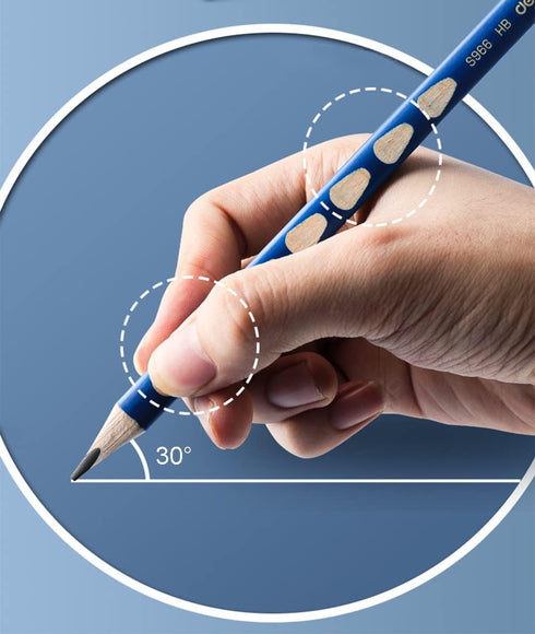 Triangular Fat Pencil - 12 Pack Jumbo Wood Pencils for Writing & Drawing, Thick HB with Eraser & Sharpener