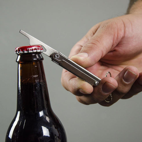 Lucky Line UtiliCarry Compact Micro Tool, Stainless Steel Multi-Tool Pocket Knife on Key Clip (U1041)