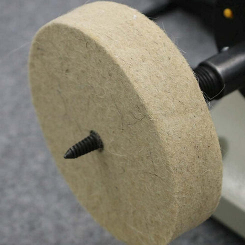 Luo ke 5 Pcs 3'' Compressed Wool Polishing Wheel, 3/8 Inch Arbor Hole Buffing Wheels for Grinders
