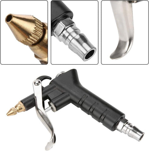 Air Compressor Duster, 1/4" Air Duster Blow Gun Blower High Pressure Pistol-Grip Connector with Extension Nozzle Pneumatic Cleaning Tool by Semme
