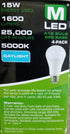 Maxlite 4 Pack Dimmable A19 LED Bulb, 100W Daylight 5000K