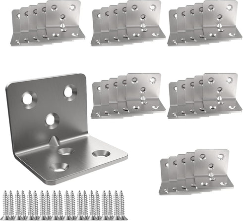 Aufuga Stainless Steel Corner Bracket,Joint Right Angle Bracket,L Shape Heavy Duty Metal Corner