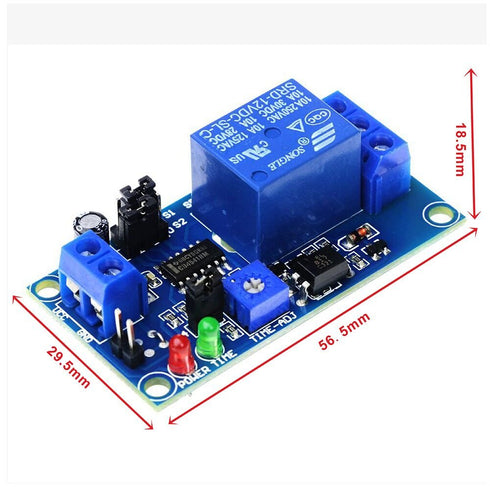 2PCS DC 12V Delay Relay Switch, Adjustable Timing Module with LED Indicator Display