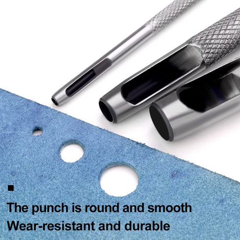 Utoolmart 2mm Round Hollow Punch Tool, Carbon Steel Leather Craft Cutter, 1 Pcs