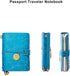 Refillable Leather Journal, Handmade Blue Leather Notebook with Bookmark for Men & Women, Vintage Leather Notepad Sketchbook Perfect for Writing, Gifts, Travelers (Blue, Passport) by aoaoway