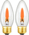 E26 Base Flame Light Bulbs,Crystal Clear Candle Light with Orange Glow Effect