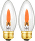 E26 Base Flame Light Bulbs,Crystal Clear Candle Light with Orange Glow Effect