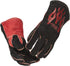 Lincoln Electric K2979-ALL Traditional MIG/Stick Welding Gloves - 14" Lined Leather, Kevlar Stitching, Black, Red
