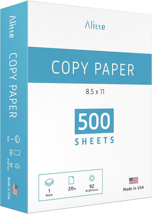 Printer Paper - 8.5 x 11 White Letter Size Copy Paper, 1