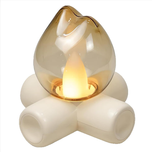 Jidofree Campfire Lamp, LED Flame Effect Table Lamp, Warm Atmosphere Night Light for