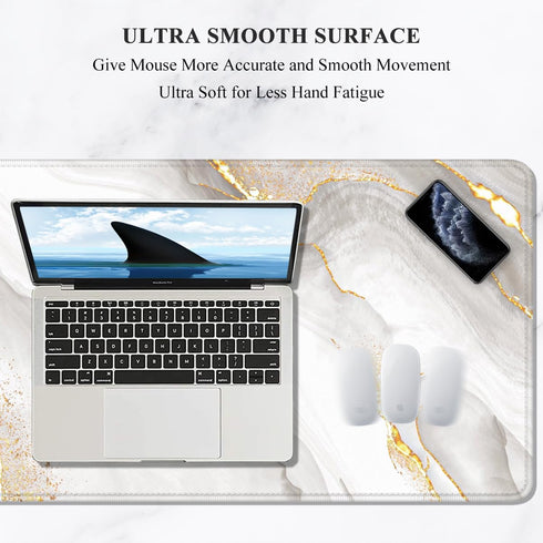 Auhoahsil Large Gaming Mouse Pad, XXL Desk Pad, 35 x 15 Inch, Waterproof Keyboard Mat