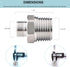 RV Faucet Adapter 1/2 to 3/8 Reducer Faucet Supply Line Adapter Compression Fitting Compatible with Plumbing Water Hose (2 Pack Stainless Steel)