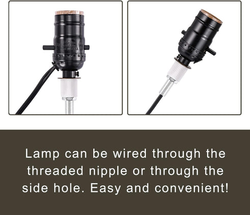 2 Sets Canomo Black Lamp Wiring Kit Includes All Adapters and Side Hole Lamp Socket Allow You to Make a Unique Bottle