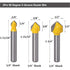 Yakamoz 6Pcs Carbide 90 Degree V-Groove and Round Nose Groove Router Bit Set, 1/4" Shank Woodworking Tool