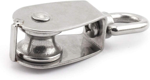 3-Pack M20 Single Pulley Block Heavy Duty Stainless Steel Hardware, Fixed Pulley for Wire Rope Loading 75kg