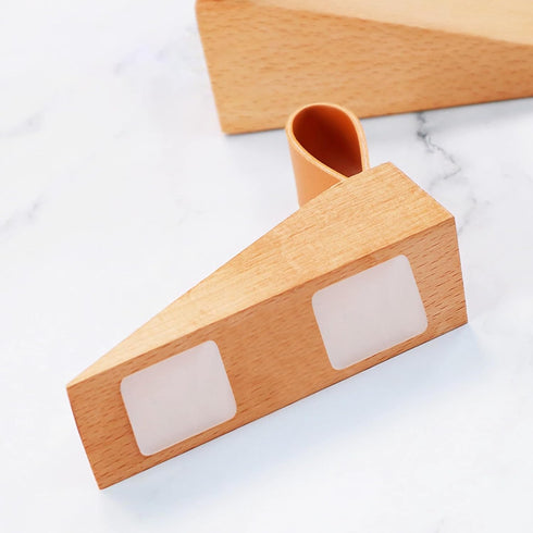 Wood Door Stopper, Solid Wooden Non-Slip Door Wedge, Sturdy Door Stopper Fit for Door Bottom Seam (0.2" - 1.3")