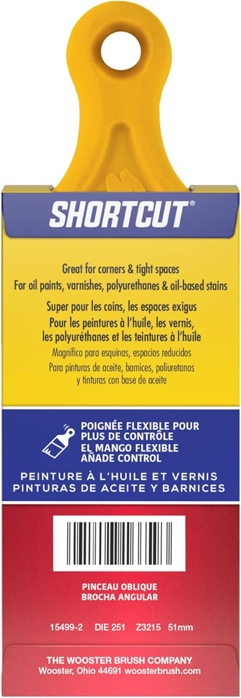 Wooster Brush Z3215-2 Shortcut Bristle Angle Sash Paintbrush, 2-Inch, 2 Inch, White,Yellow by Wooster