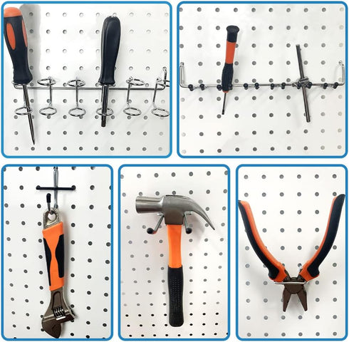 258pcs Pegboard Hooks, Organizer Kit for Various Tools, 1/8 and 1/4 inch Metal Pegboard Hooks Assortment