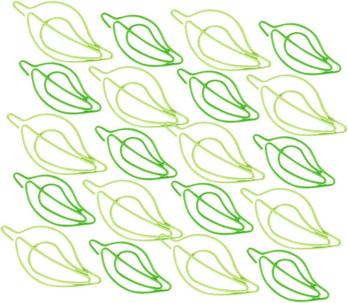 STOBOK 30pcs Colored Paper Clip File Folders, Leaf Shaped Paper Clips for School and Office Supplies