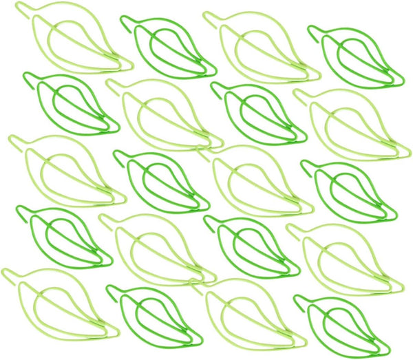 STOBOK 30pcs Colored Paper Clip File Folders, Leaf Shaped Paper Clips for School and Office Supplies