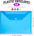LEOBRO 4 PCS Plastic File Folders - A4 Size Document Holders with Snap Closure, Clear Envelopes Organizer
