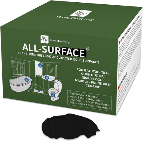 Black Ceramic Tile Bathroom Wall Bathtub Paint Sink Paint Refinishing Kit (50-60sq.ft),