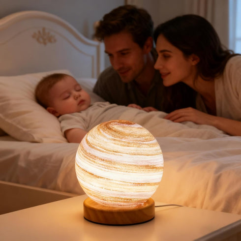 wpdash 3 12cm Aesthetic Glass Planet Night Light Light Modes Starry Sky Effect Neon Lamp USB Powered Thoughtful Gift