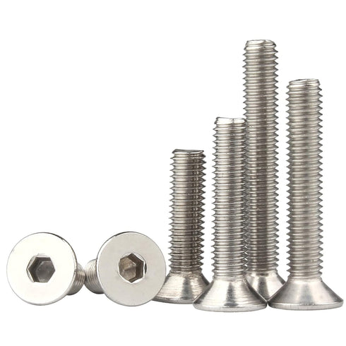 M10-1.5 x 55mm Flat Head Socket Cap Screws, Stainless Steel 18-8 (304), 5 Pcs Machine Screws Inner Hex Screw Fasteners