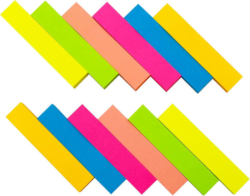 Sticky Notes, 0.6x3 Inch, 1200 Sheets Self-Stick Notes, Bright Colors, Easy to Post for School, Office