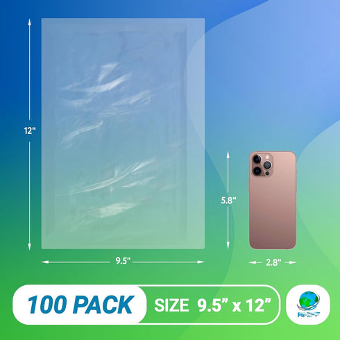 Clear Side Loading Packing List Envelopes - 9.5 x 12 Inches, 100 Pack Self-Seal Waterproof Mailing Pouches