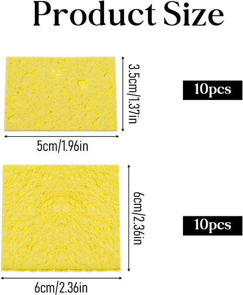 Xyembu 20Pcs 6x6cm Soldering Iron Cleaning Sponge Soldering Sponge High Temperature Square Replacement Solder Sponges