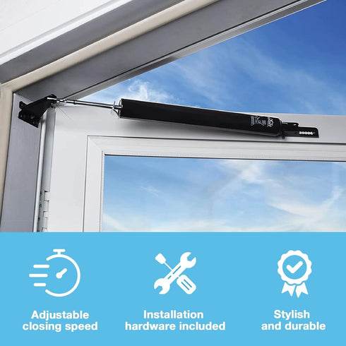 Wright Products Pneumatic Storm Door Closer, Adjustable, Smooth-Closing with Hold-Open Washer, Bronze